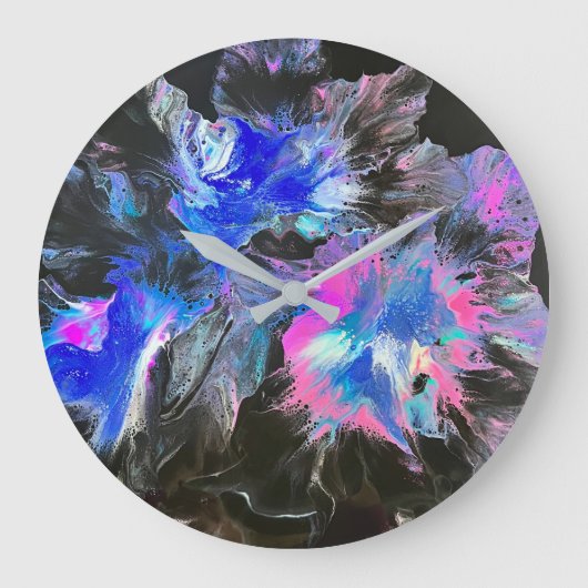 Abstracte elektrische bloemklok grote klok (Voorkant)