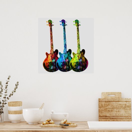Abstracte elektrische gitaar poster (Keuken)