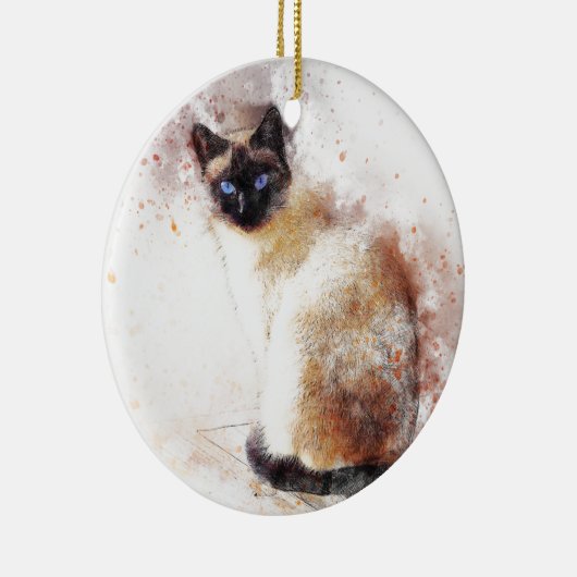 Abstracte elementen voor siamese katten keramisch ornament (Rechts)