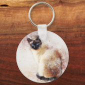 Abstracte elementen voor siamese katten sleutelhanger (Voorkant)