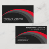 Abstracte ellips grijze schoppen elegant rood grij visitekaartje (Voorkant / Achterkant)