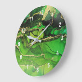 Abstracte Emerald Green Gold Art Grote klok (Hoek)