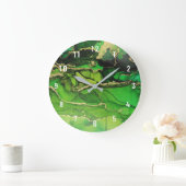 Abstracte Emerald Green Gold Art Grote klok (Huis)