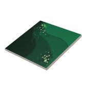 Abstracte Emerald Green Layout en Gold Ornamenten Tegeltje (Zijkant)