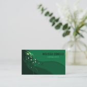 Abstracte Emerald Green Layout en Gold Ornamenten Visitekaartje (Staand voorkant)