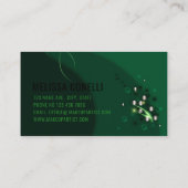 Abstracte Emerald Green Layout en Gold Ornamenten Visitekaartje (Achterkant)