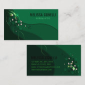 Abstracte Emerald Green Layout en Gold Ornamenten Visitekaartje (Voorkant / Achterkant)