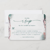 Abstracte Emerald Wedding Meal Choice RSVP-kaart RSVP Kaartje (Voorkant)