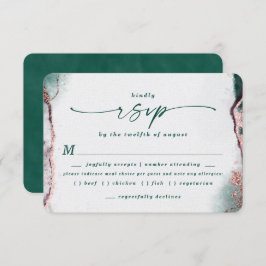 Abstracte Emerald Wedding Meal Choice RSVP-kaart RSVP Kaartje