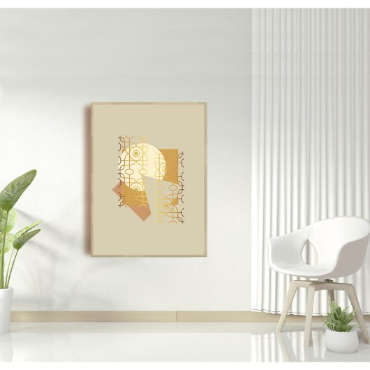 Abstracte en geometrische Golden Boho Poster