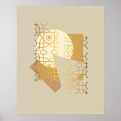 Abstracte en geometrische Golden Boho Poster (Voorkant)