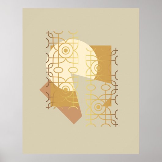 Abstracte en geometrische Golden Boho Poster (Voorkant)