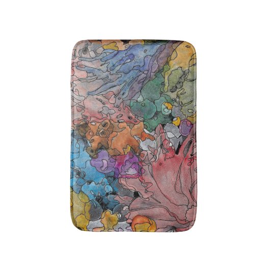 Abstracte en kleurrijke badmat (Voorkant Verticaal)