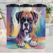 Abstracte en kleurrijke Boxer Dog Thermosbeker