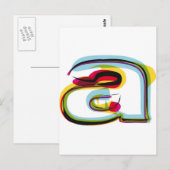 Abstracte en kleurrijke letter a briefkaart (Voorkant / Achterkant)