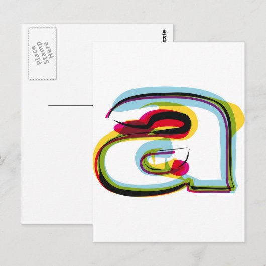 Abstracte en kleurrijke letter a briefkaart (Voorkant / Achterkant)