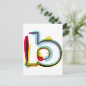 Abstracte en kleurrijke letter b briefkaart (Staand voorkant)
