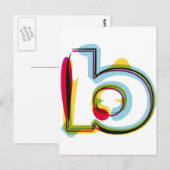 Abstracte en kleurrijke letter b briefkaart (Voorkant / Achterkant)