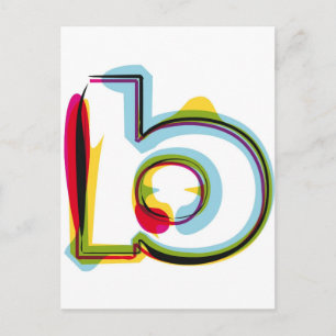 Abstracte en kleurrijke letter b briefkaart