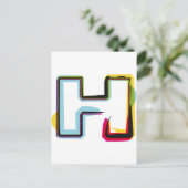 Abstracte en kleurrijke letter H Briefkaart (Staand voorkant)