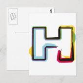 Abstracte en kleurrijke letter H Briefkaart (Voorkant / Achterkant)