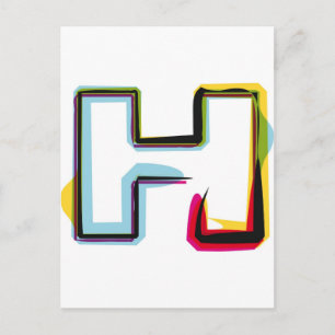 Abstracte en kleurrijke letter H Briefkaart