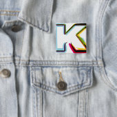 Abstracte en kleurrijke letter K Vierkante Button 5,1 Cm (In situ)