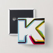 Abstracte en kleurrijke letter K Vierkante Button 5,1 Cm (Voorkant /achterkant)