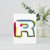 Abstracte en kleurrijke letter R Briefkaart (Staand voorkant)