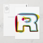 Abstracte en kleurrijke letter R Briefkaart (Voorkant / Achterkant)