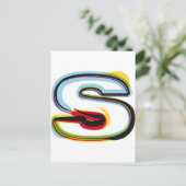 Abstracte en kleurrijke letter S Briefkaart (Staand voorkant)