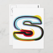 Abstracte en kleurrijke letter S Briefkaart (Voorkant / Achterkant)