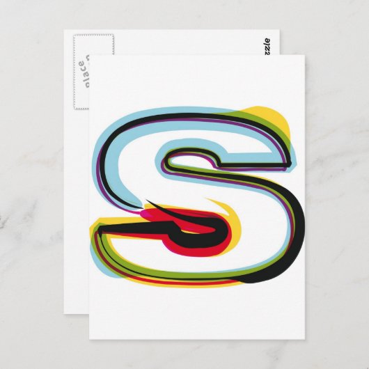 Abstracte en kleurrijke letter S Briefkaart (Voorkant / Achterkant)