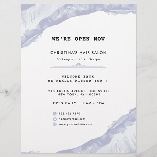 Abstracte en minimale blauwe Waterverf Flyer (Voorkant)