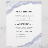 Abstracte en minimale blauwe Waterverf Flyer (Achterkant)