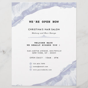 Abstracte en minimale blauwe Waterverf Flyer