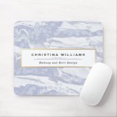 Abstracte en minimale blauwe Waterverf Muismat (Met muis)