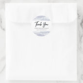 Abstracte en minimale blauwe Waterverf Ronde Sticker (Tas)