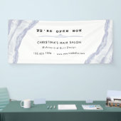 Abstracte en minimale blauwe Waterverf Spandoek (Beurs)