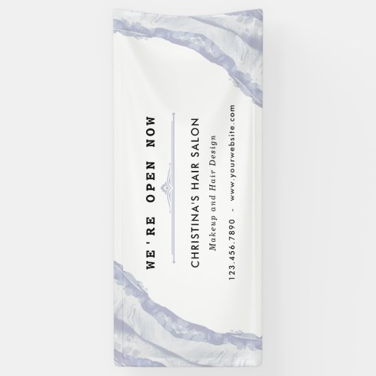 Abstracte en minimale blauwe Waterverf Spandoek (Verticaal)