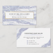 Abstracte en minimale blauwe Waterverf Visitekaartje (Voorkant / Achterkant)