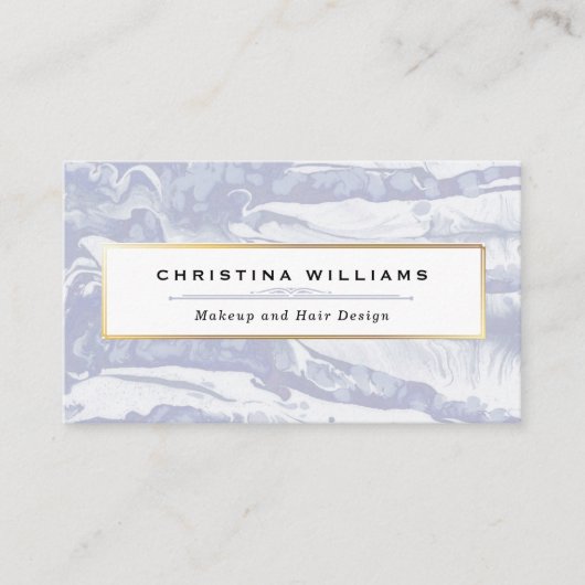 Abstracte en minimale blauwe Waterverf Visitekaartje (Voorkant)