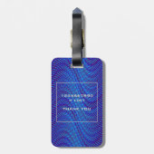 Abstracte en moderne blauw-moiré-effectgroep op ma bagagelabel (Achterkant verticaal)
