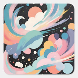 Abstracte en moderne kunst vierkante sticker