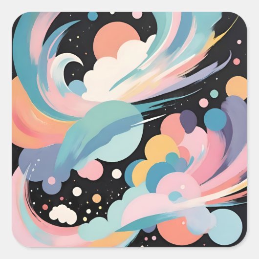 Abstracte en moderne kunst vierkante sticker (Voorkant)