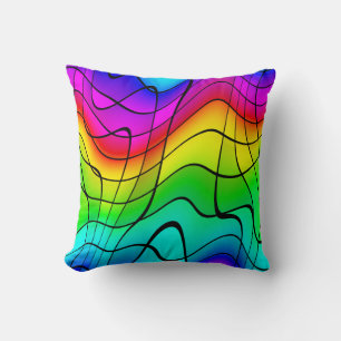 Abstracte en moderne regenboogkleuren kussen