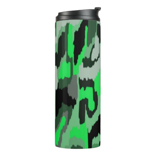 Abstracte en zwarte kunst thermosbeker (Gedraaid links)