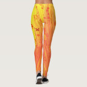 Abstracte Enchanted Garden geel sinaasappel Leggings (Achterkant)