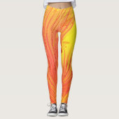 Abstracte Enchanted Garden geel sinaasappel Leggings (Voorkant)