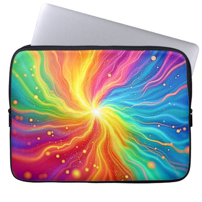 Abstracte energie burst grafiek laptop sleeve (Voorkant)